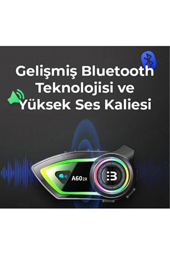 2 SÜRÜCÜ BAĞLANTILI KASK İNTERCOM MOTORSİKLET BLUETOOTH KULAKLIK MOTO KURYE KABLOSUZ KULAKLIK