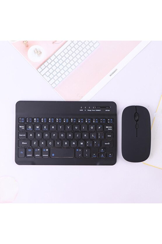 BLUETOOTH + USB WİRELESS KLAVYE MOUSE SETİ SESSİZ ŞARJLI BT+USB MOUSE & KEYBOARD SET