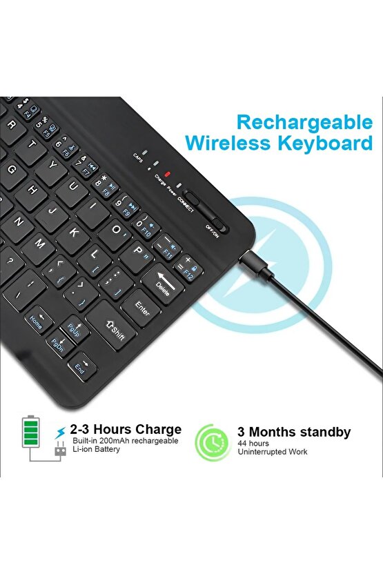 BLUETOOTH + USB WİRELESS KLAVYE MOUSE SETİ SESSİZ ŞARJLI BT+USB MOUSE & KEYBOARD SET