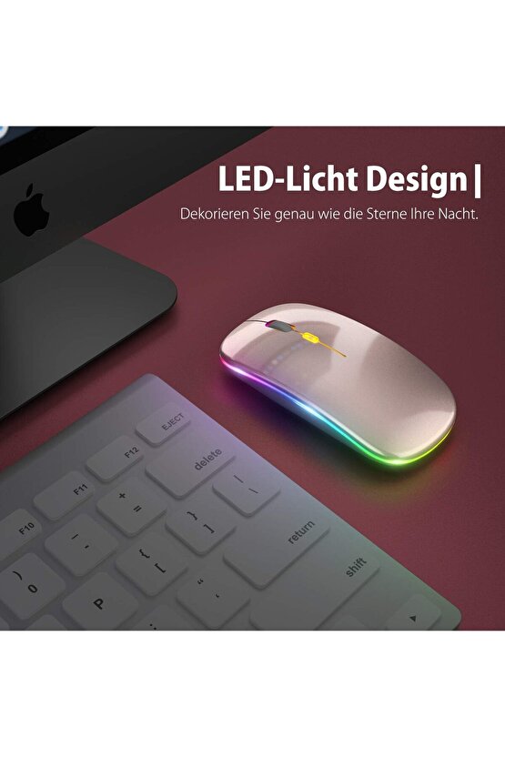 LED IŞIKLI ŞARJLI MOUSE 2.4GHZ USB WİRELESS VE BLUETOOTH LU SESSİZ İOS ANDROİD TELEFON TABLET PC TV