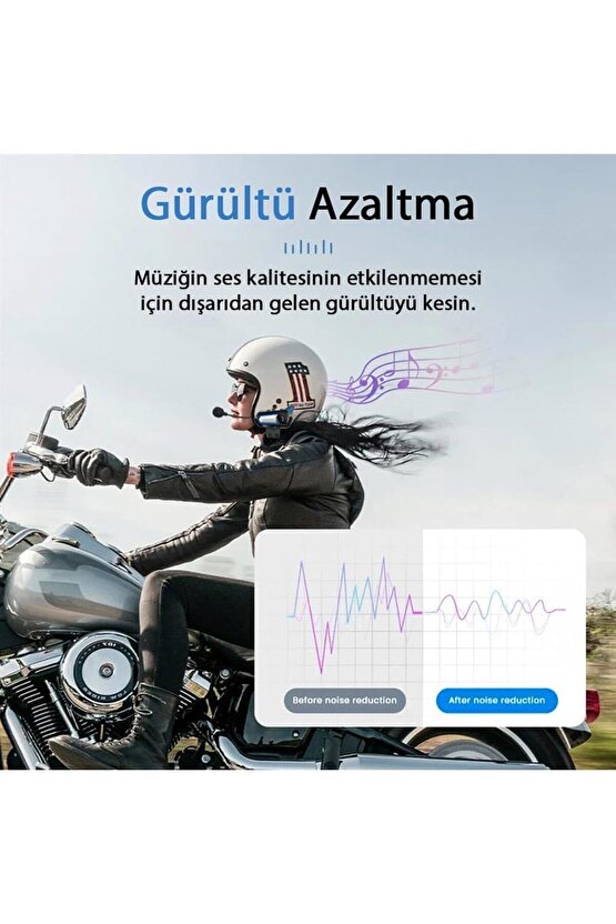 Bt31 İntercom Su Geçi̇rmez Fenerli̇ Bluetooth Motorsi̇klet Kulaklığı İnterkom Kask Kulaklık