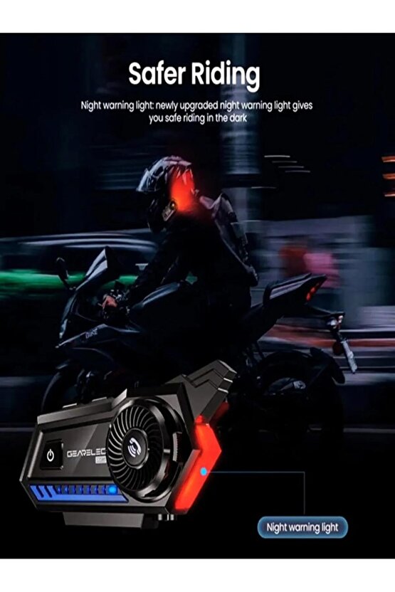 Motosiklet Kask Bluetooth Kulaklık Interkom Su Geçirmez Flaş Led Işıklı Intercom Kablosuz Kulaklık