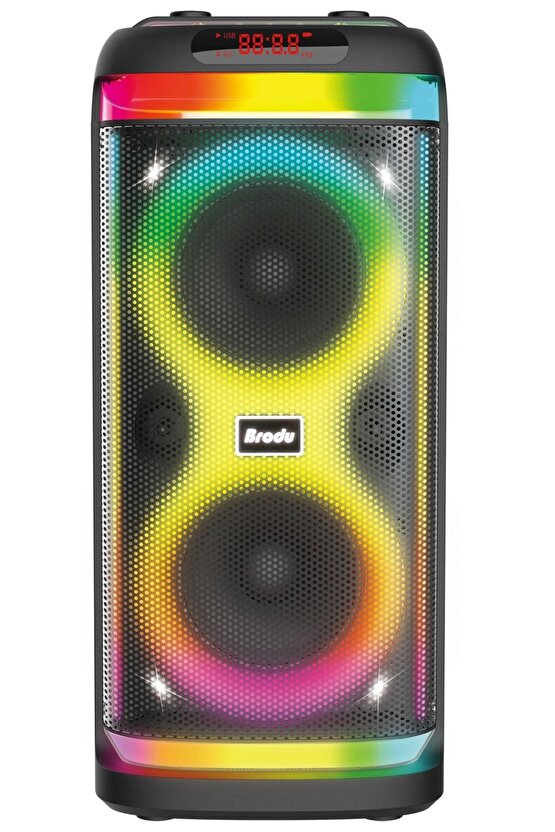 BÜYÜK BOY ÇİFT KABLOSUZ MİKROFONLU TAŞINABİLİR HOPARLÖR BLUETOOTH PARTY SPEAKER