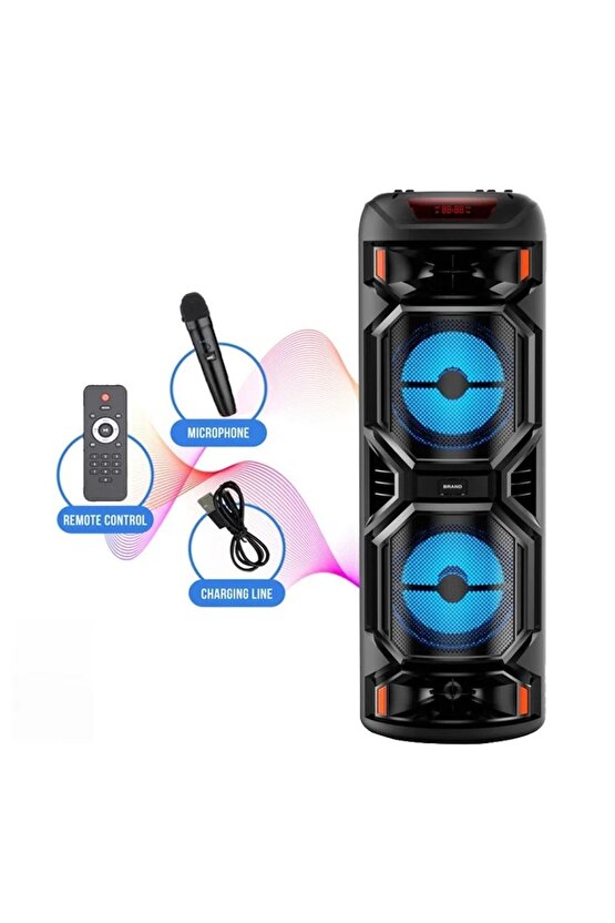 BÜYÜK BOY KABLOSUZ MİKROFONLU ŞARJLI HOPARLÖR KARAOKE BLUETOOTH SPEAKER