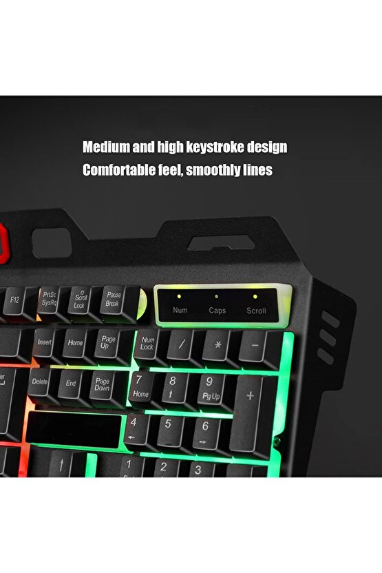 USB KABLOLU OYUNCU KLAVYE MOUSE SET LED IŞIKLI GAMİNG MOUSE KEYBOARD SET uyumlu