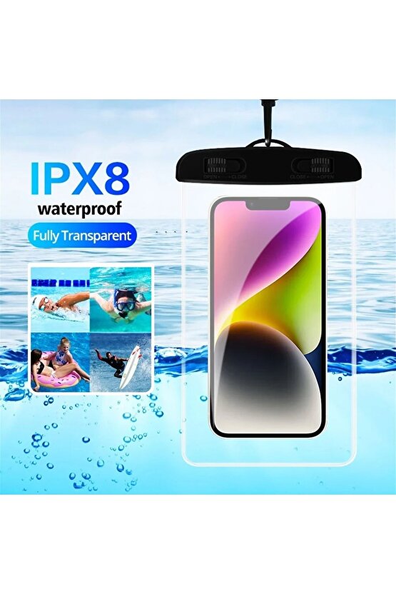 SU GEÇİRMEZ TELEFON KILIFI HAVUZ DENİZ YAĞMUR DA KULLANIM BOYUN ASKI İPLİ WATERPROOF PHONE CASE