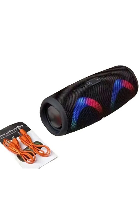 BLUETOOTH SPEAKER ŞARJLI TAŞINABİLİR KABLOSUZ HOPARLÖR SD KART USB AUX FM RADYO CHARGE5