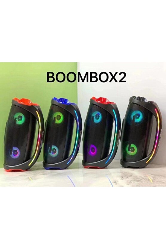 BOOMBOX2 BLUETOOTH SPEAKER ŞARJLI TAŞINABİLİR KABLOSUZ HOPARLÖR SD KART USB AUX FM RADYO