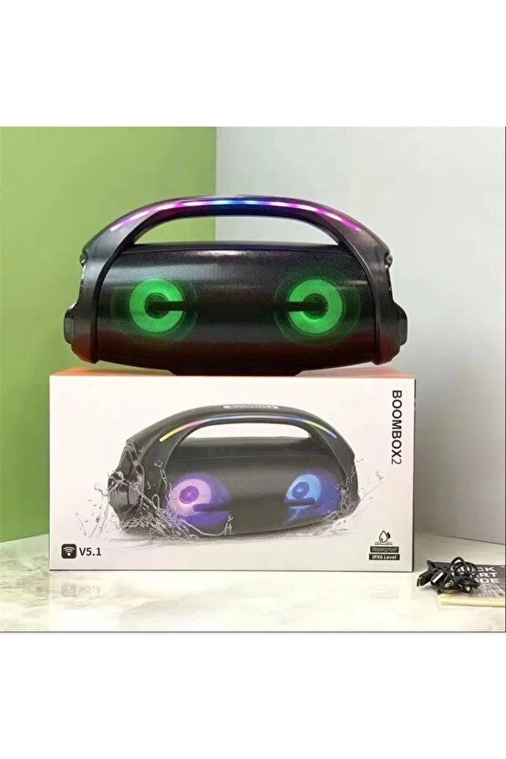 BOOMBOX2 BLUETOOTH SPEAKER ŞARJLI TAŞINABİLİR KABLOSUZ HOPARLÖR SD KART USB AUX FM RADYO