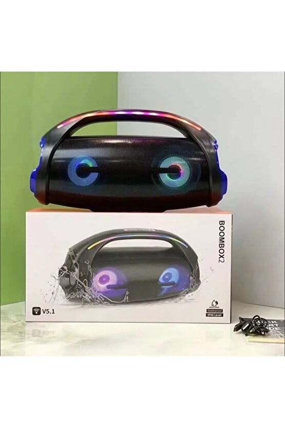 BOOMBOX2 BLUETOOTH SPEAKER ŞARJLI TAŞINABİLİR KABLOSUZ HOPARLÖR SD KART USB AUX FM RADYO