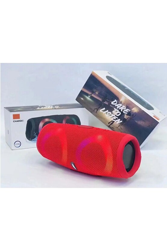 BLUETOOTH SPEAKER ŞARJLI TAŞINABİLİR KABLOSUZ HOPARLÖR SD KART USB AUX FM RADYO CHARGE5