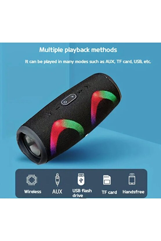 CHARGE5 BLUETOOTH SPEAKER ŞARJLI TAŞINABİLİR KABLOSUZ HOPARLÖR SD KART USB AUX FM RADYO