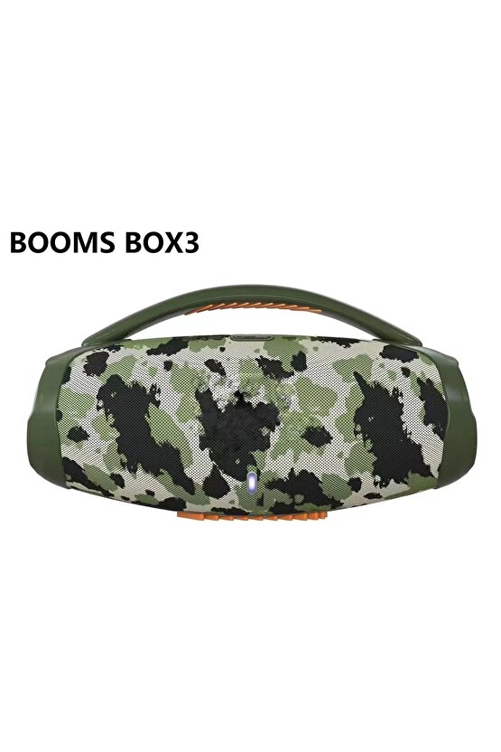 BOOMS BOX3 BLUETOOTH SPEAKER ŞARJLI LED IŞIKLI KABLOSUZ HOPARLÖR