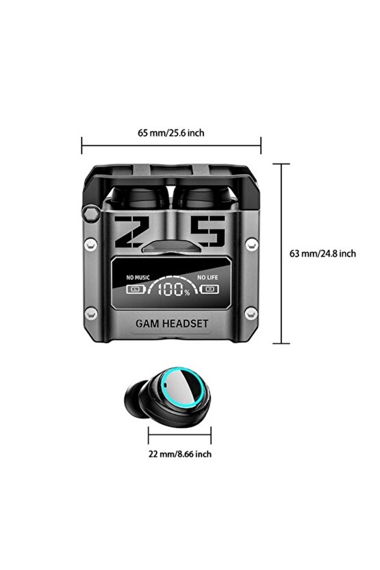 M25 KABLOSUZ OYUNCU KULAKLIĞI LED IŞIKLI KULAİÇİ TWS BLUETOOTH OYUN KULAKLIK EKRAN ŞARJ GÖSTERGELİ