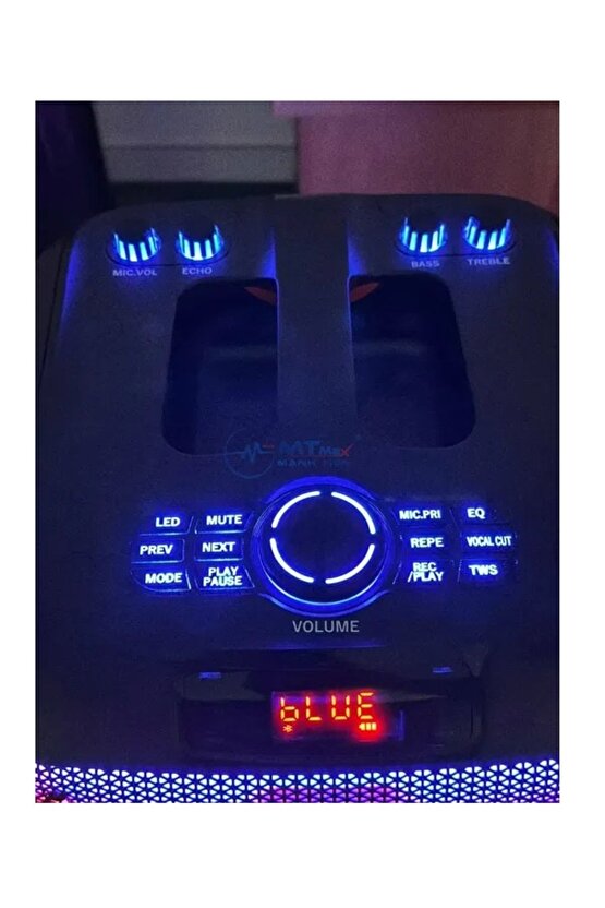 MİKROFONLU BLUETOOTH HOPARLÖR LED IŞIKLI TAŞINABİLİR ŞARJLI SES SİSTEMİ TF KART USB FM RADYO 1600W