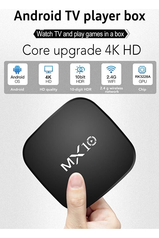 4k Ultra Hd Android Tv Box Mx10 Ram:1gb Rom:8gb Android Media Player