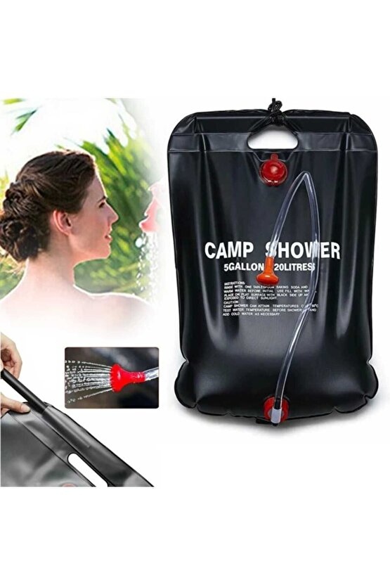 CAMP SHOWER 20L DUŞ ÇANTASI AÇMA KAPAMA MUSLUKLU DUŞ BAŞLIKLI KAMP SU ÇANTASI