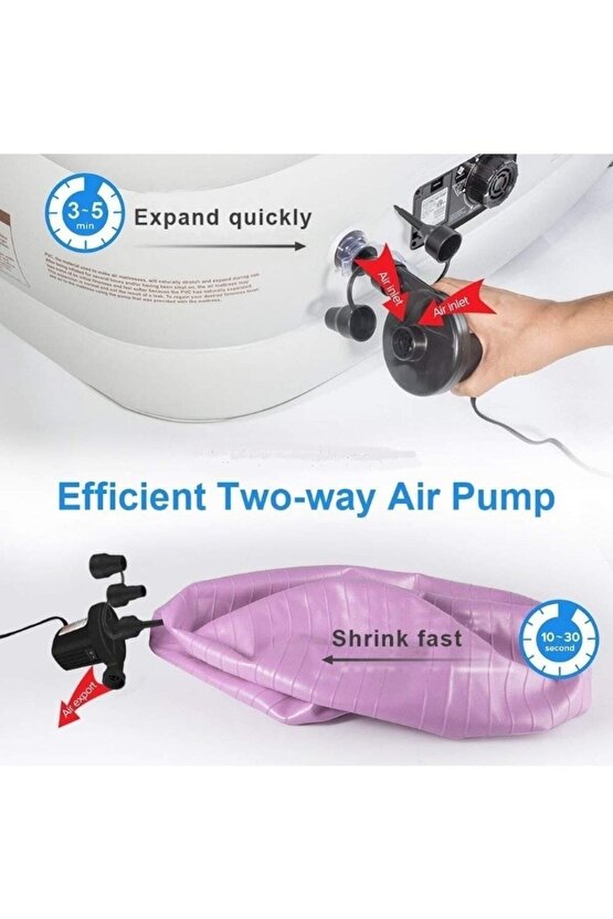 Elektric Air Pump 12v Çakmaklık Girişli Hava Pompası Şişme Yatak Bot Simit Koltuk Deniz Yatak Pompa