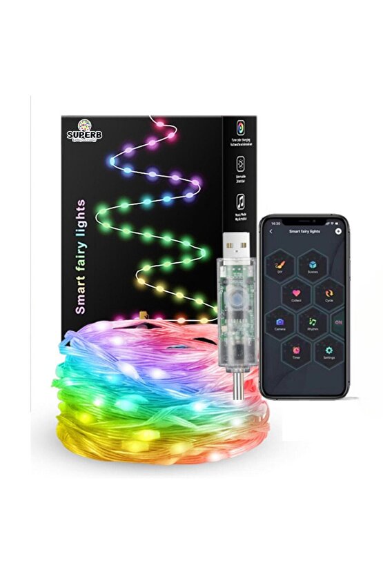 SESE DUYARLI 5V USB GİRİŞLİ UZAKTAN KUMANDALI BLUETOOTH APP DESTEKLİ RGB ŞERİT LED IŞIK SU GEÇİRMEZ