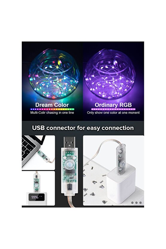 SESE DUYARLI 5V USB GİRİŞLİ UZAKTAN KUMANDALI BLUETOOTH APP DESTEKLİ RGB ŞERİT LED IŞIK SU GEÇİRMEZ