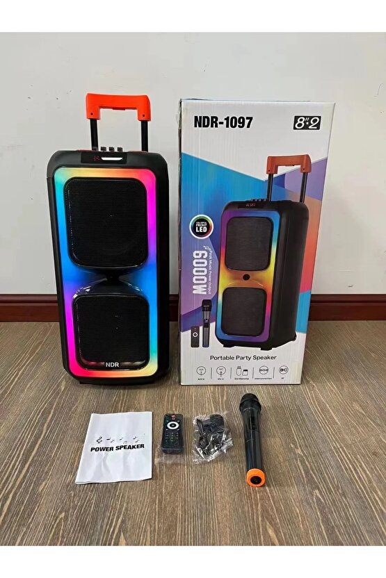 NDR-1097 BÜYÜK BOY BLUETOOTH HOPARLÖR KABLOSUZ TEKERLEKLİ TAŞINABİLİR KABLOSUZ SPEAKER TOPLANTI ANFİ