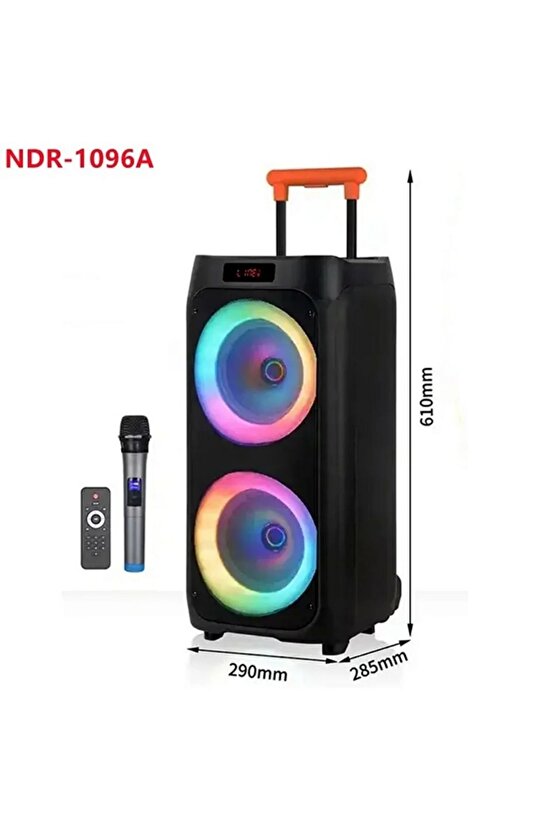 NDR-1096 BÜYÜK BOY BLUETOOTH HOPARLÖR KABLOSUZ TEKERLEKLİ TAŞINABİLİR KABLOSUZ SPEAKER TOPLANTI ANFİ