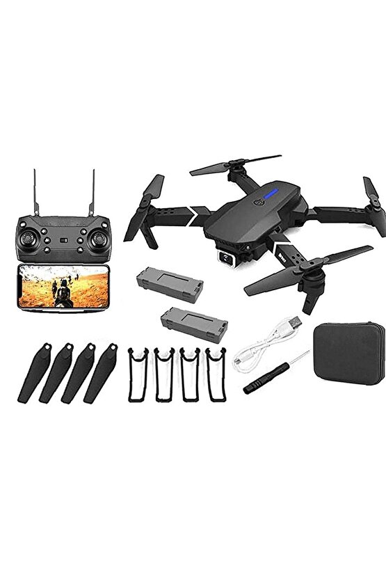 ÇİFT Kameralı Drone 4K Hava Quadcopter 2.4G Kızılötesi Rc Işıklı Katlanabilir Drone wifi