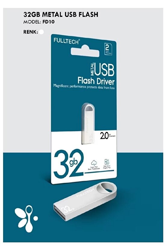 Metal 32gb Usb Flash Bellek Usb 2.0 Flash Drive