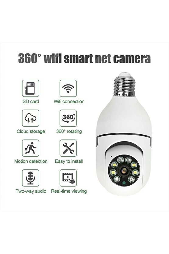 Full Hd 1080p Kamera Bebek Izleme Ve Güvenlik Kamerası Wifi 360 Derece Dönebilen Kamera