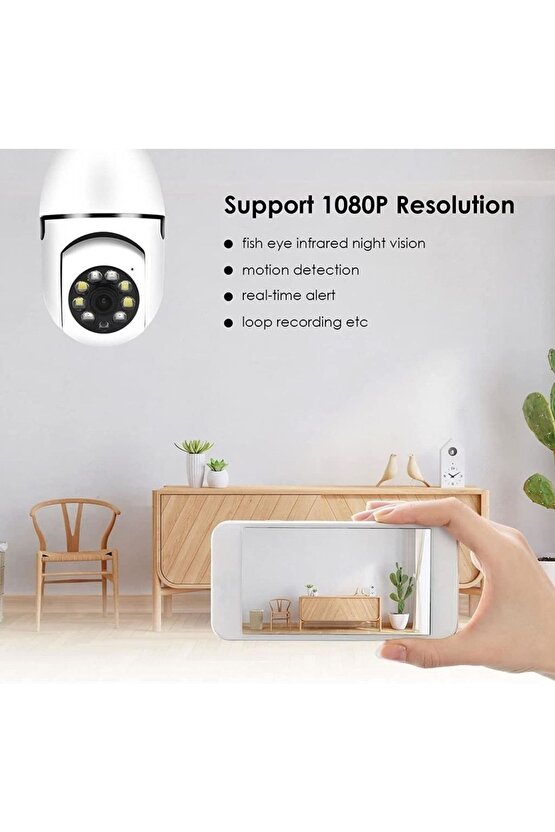 Full Hd 1080p Kamera Bebek Izleme Ve Güvenlik Kamerası Wifi 360 Derece Dönebilen Kamera