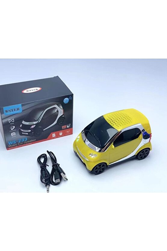 Mini Smart Oto Tasarımlı Bluetooth Hoparlör Sd Kart Usb Fm Radyolu Kablosuz Speaker