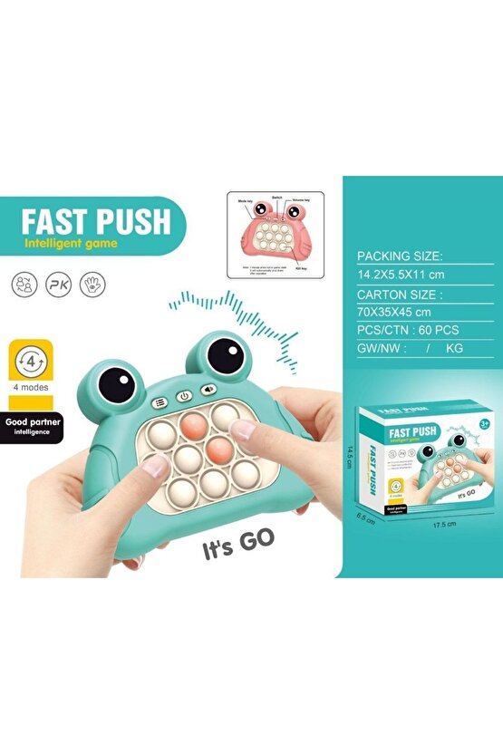 Fast Push Popit Oyuncak Işıklı Ve Sesli Stres Giderici Hızlı Itme Oyuncağı Eğitici Pop It Mavi