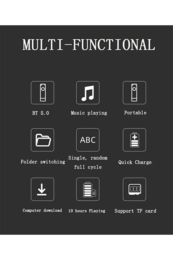 Bluetooth Lu Mp3 Player Dahili Hoparlör Kablolu Ve Kablosuz Kulaklık Ile Kullanabilme-Mini Mp3 Çalar