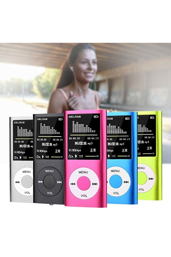 Mp3 Çalar Ses Kayıt Fm Radyo Sd Kart Girişli Mp4 Player 1.8 Inç Renkli Ekran