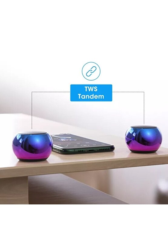 Metal Mini Kablosuz Hoparlör Şarjlı 4w Mini Bluetooth Speaker Tws Özellikli Ses Bombası