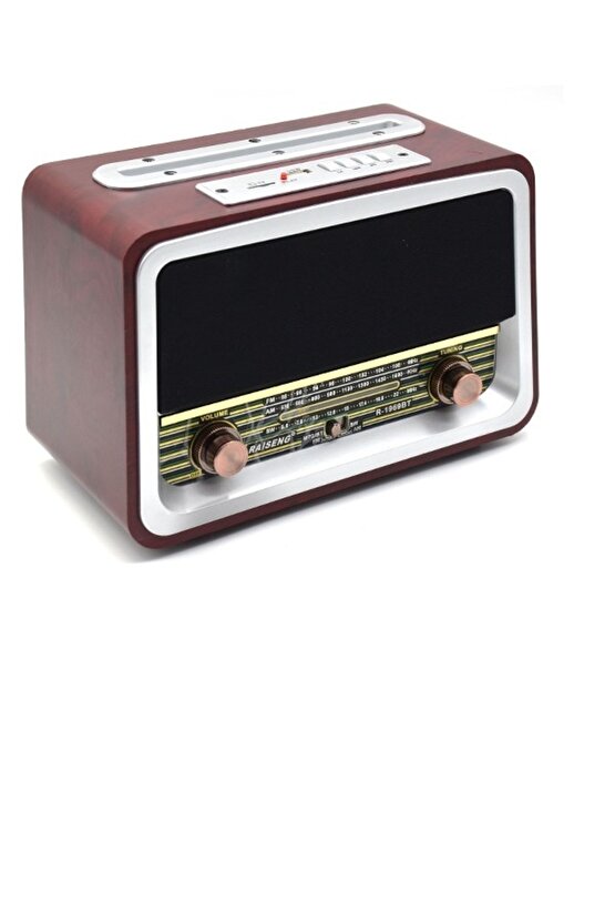 Nostaljik Radyo Bluetooth Hoparlör Fm Radio Sd Kart Usb Girişli Şarjlı Speaker