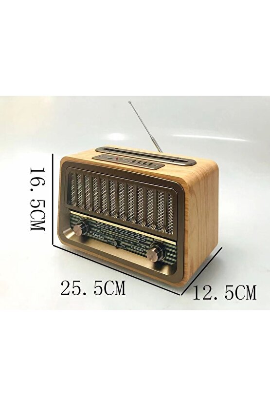 Nostaljik Radyo Bluetooth Hoparlör Fm Radio Sd Kart Usb Girişli Şarjlı Speaker