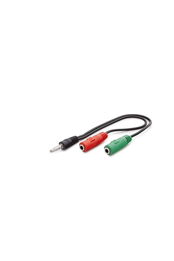 Aux To 2 Aux M2f Adaptör Kulaklık Ve Mikrofonu Tek 3.5 Mm Jack Girişine Çevirici Aparat 22cm