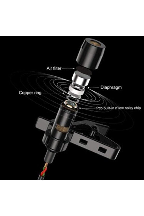 Dcc5 3.5 Mm Jack Girişli Yaka Mikrofonu + Kulaklık Aparatı Tiktok Youtube