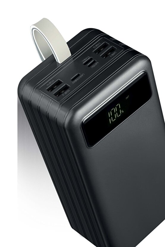 60000 Mah Powerbank Güç Bankası Dijital Göstergeli Led Işıklı 4 Usb Port Çıkışlı Taşınabilir Şarj