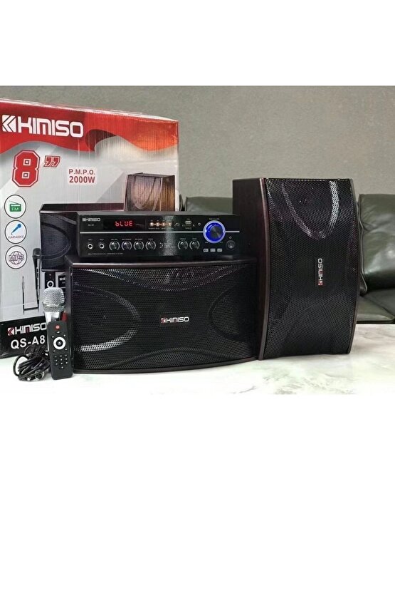 Anfili 1+1 Karaoke Mikrofonlu Bluetooth Hoparlör Fm Radyo Sd Kart Usb Girişli Speaker 30w