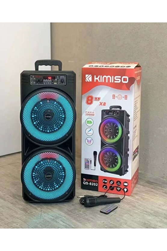 Mikrofonlu Bluetooth Hoparlör Led Işıklı Fm Radyo Sd Kart Usb Girişli Speaker