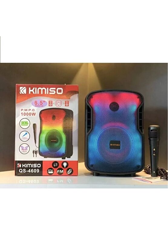 Mikrofonlu Bluetooth Hoparlör Led Işıklı Sd Kart Usb Fm Radyo