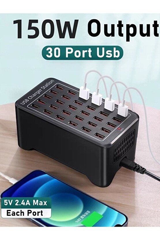 150w 30-port Usb Charger Statıon 30 Port Usb Şarj Istasyonu Çoklu Şarj Aleti