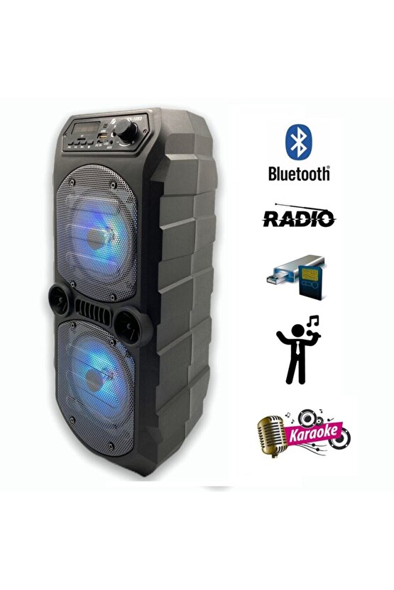 Outdoor Parti Hoparlörü Bluetooth Hoparlör 4 Inç × 2 Kablosuz Speaker Ses Bombası Radyo-usb-tf Giriş