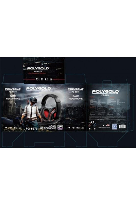 Mikrofonlu Oyuncu Kulaklığı Game Headphone Çift Jack Girişli Pg-6970