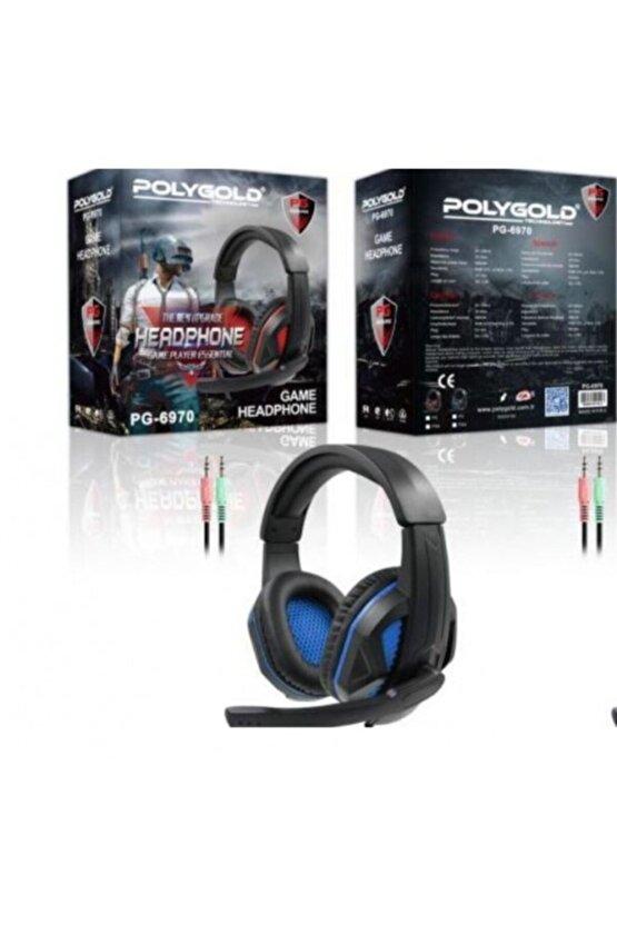 Mikrofonlu Oyuncu Kulaklığı Game Headphone Çift Jack Girişli Pg-6970