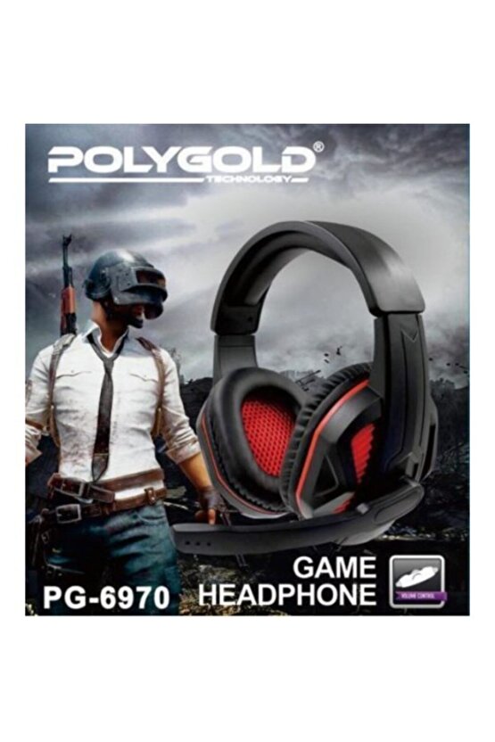 Mikrofonlu Oyuncu Kulaklığı Game Headphone Çift Jack Girişli Pg-6970