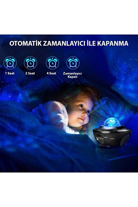 Starry Projektör Gece Lambası Bluetooth Hoparlör Ambians Işık