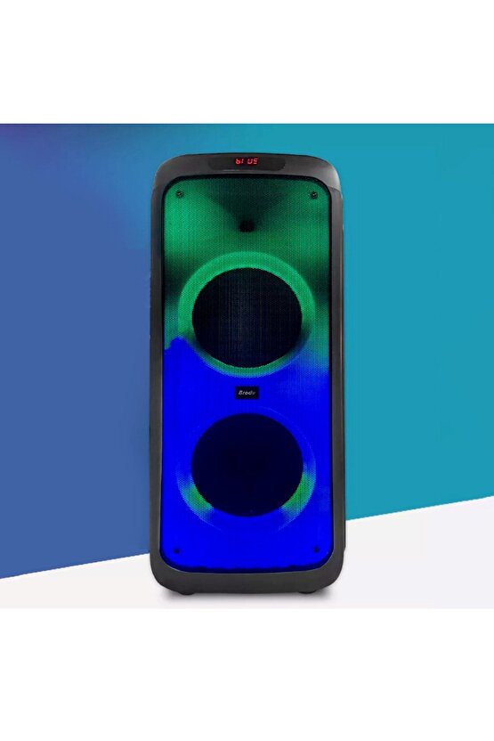 Kablosuz Mikrofonlu Karaoke Bluetooth Hoparlör Tekerlekli Taşınabilir Speaker Partybox